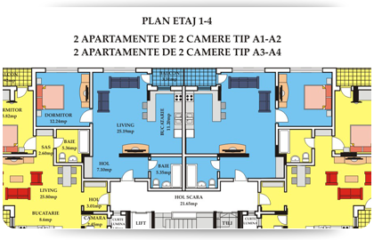 Plan Etaj 1-4 Block Dreptatii